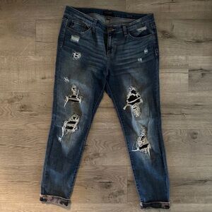 Judy Blue Dark Wash Camo Distressed Jeans